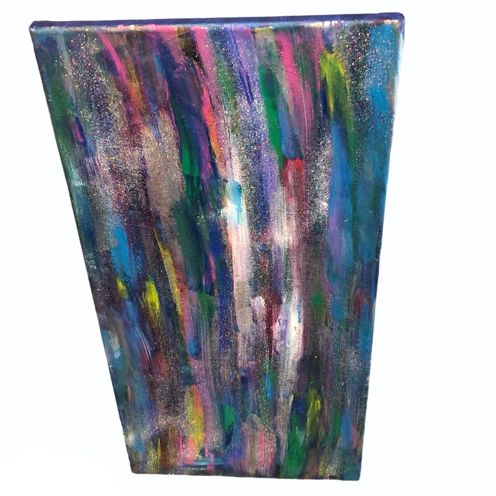 HANDCRAFTED COLORFUL/GLITTER ABSTRACT ART - Picture 5 of 16